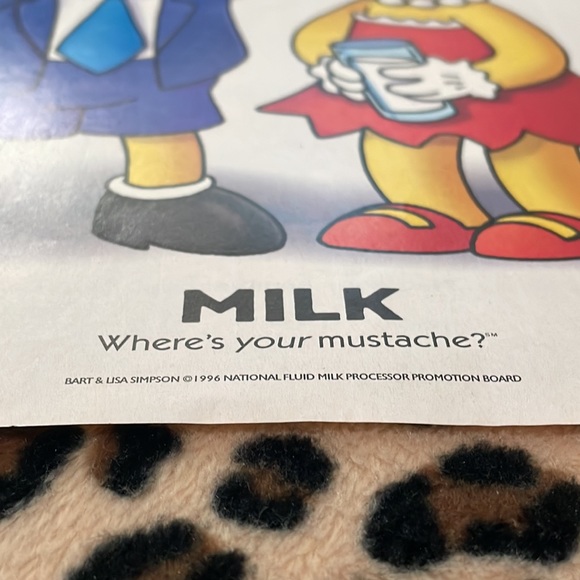 1996 BART & LISA SIMPSON 💛 Vintage Milk Print Ad Magazine Frame Mustache Homer - Picture 6 of 13